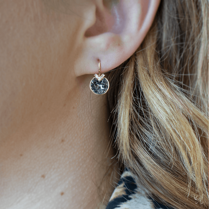 Bella V Earrings, Gray, Rose-Gold Tone - Gunderson's Jewelers