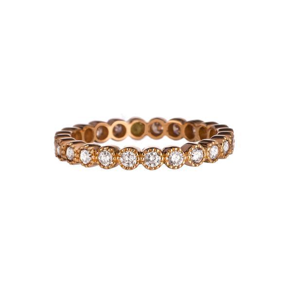 Bezel White Diamond Band, Rose Gold - Gunderson's Jewelers
