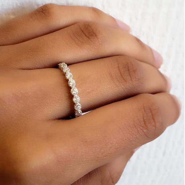 Bezel White Diamond Band, Rose Gold - Gunderson's Jewelers