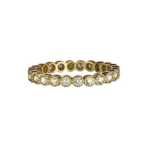 Bezel White Diamond Band, Yellow Gold - Gunderson's Jewelers