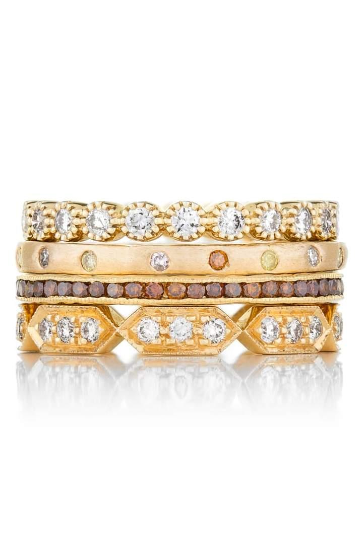 Bezel White Diamond Band, Yellow Gold - Gunderson's Jewelers