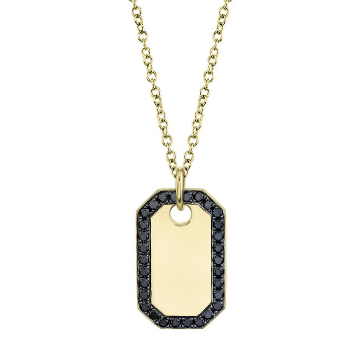 Black Diamond Dog Tag Necklace - Gunderson's Jewelers