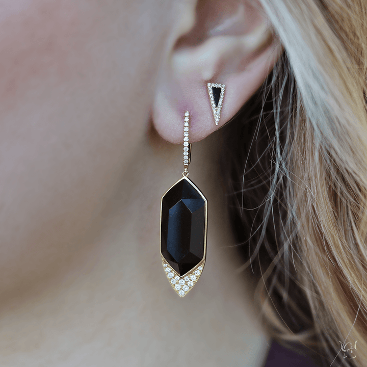 Black Onyx, 0.10ctw Diamond Earrings - Gunderson's Jewelers