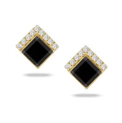 Black Onyx, 0.25ctw Diamond Earrings - Gunderson's Jewelers