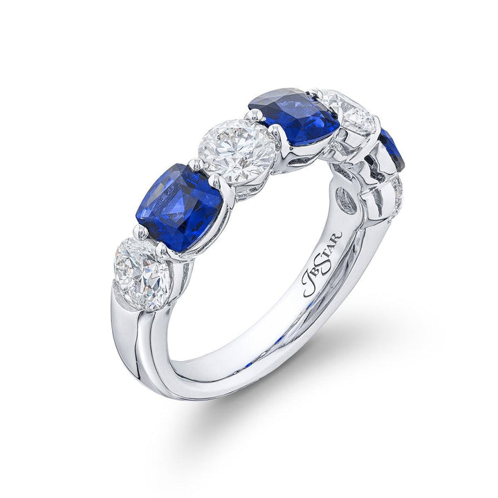 Blue Sapphire & Diamond Band - Gunderson's Jewelers