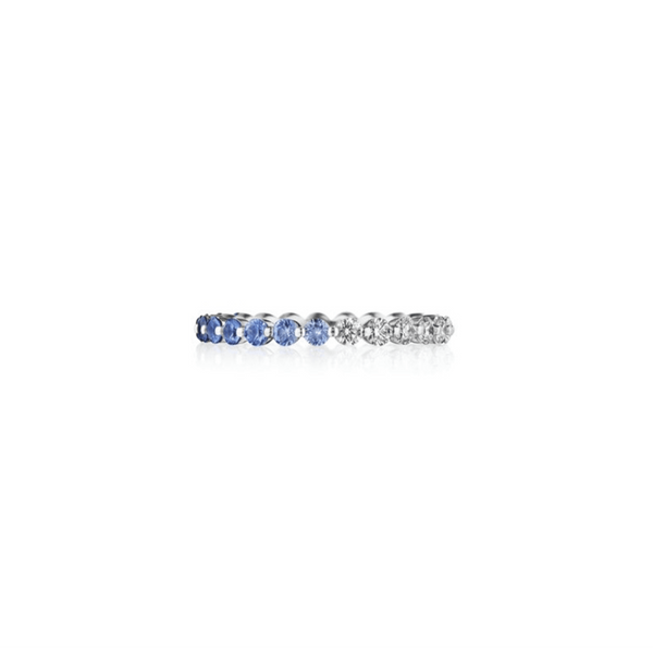 Blue Sapphire and Round Brillant Diamond Band - Gunderson's Jewelers