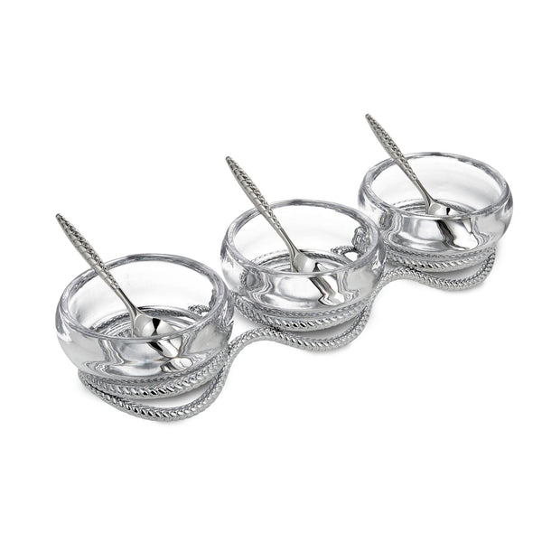 Braid Triple Condiment Set w/ Spoons - Gunderson's Jewelers