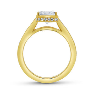 0.58ctw Emerald Bezel Engagement Ring