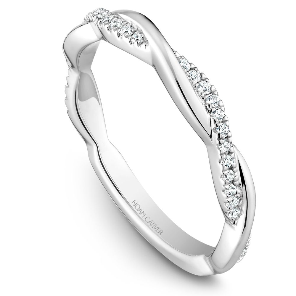 14K gold, 0.156 diamond twist wedding/stackable band