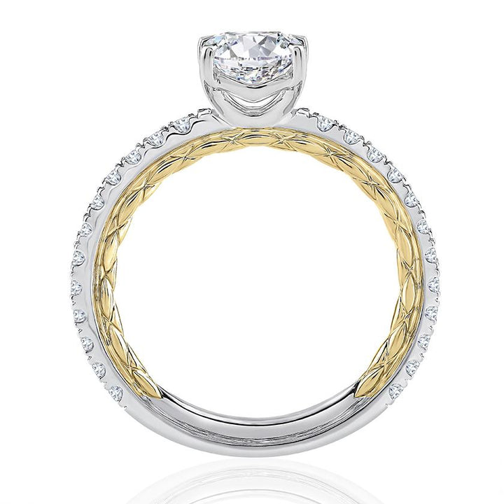 Classic Two Tone Round Cut Diamond Engagement Ring - Gunderson's Jewelers