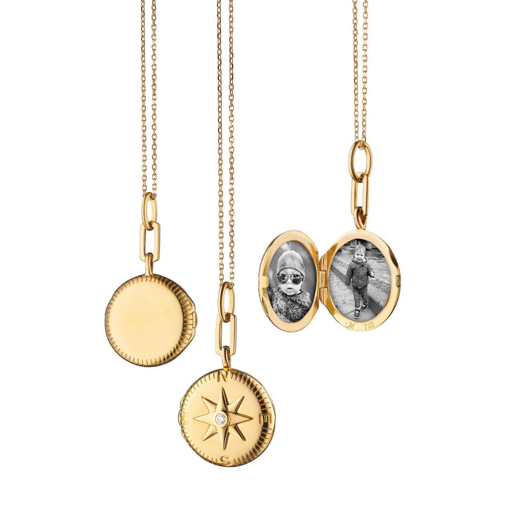 Compass Gold Locket Necklace - Gunderson's Jewelers