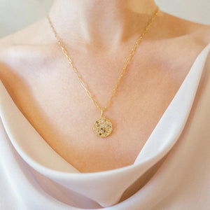 Confetti Yellow Gold Multi-Color Diamond Disc Pendant - Gunderson's Jewelers