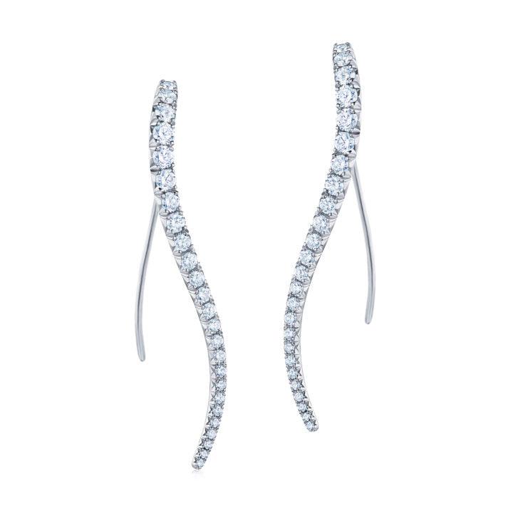 Curve Earrings with Diamonds - Gunderson's Jewelers