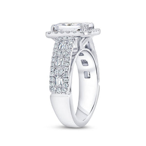 1.19ctw Emerald Cut Halo Engagement Ring