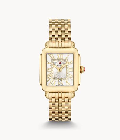 Deco Madison Mid 18K Gold Diamond Dial Watch - Gunderson's Jewelers