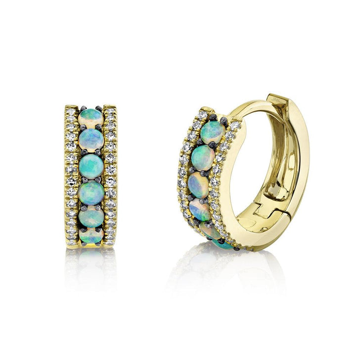 Diamond & Opal Huggie Earring - Gunderson's Jewelers