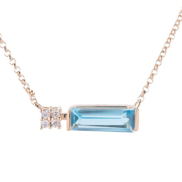 Diamond and Swiss Blue Topaz Necklace - Gunderson's Jewelers