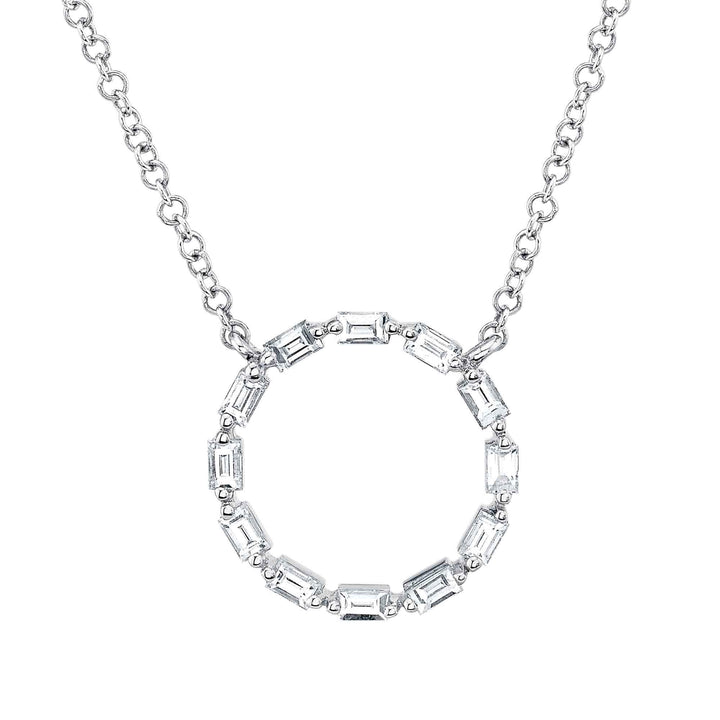 Diamond Circle Baguette Necklace - Gunderson's Jewelers