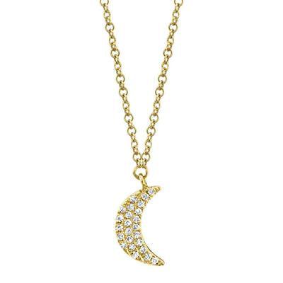 Diamond Crescent Moon Necklace - Gunderson's Jewelers