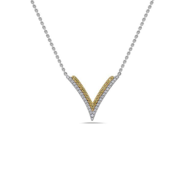 Diamond Double V Pendant Necklace - Gunderson's Jewelers