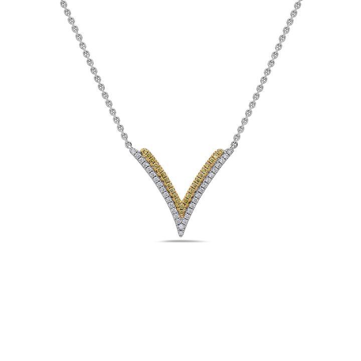 Diamond Double V Pendant Necklace - Gunderson's Jewelers