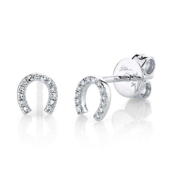 Diamond Horseshoe Stud Earring - Gunderson's Jewelers