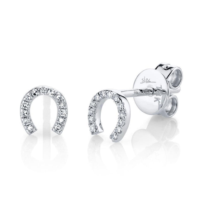 Diamond Horseshoe Stud Earring - Gunderson's Jewelers