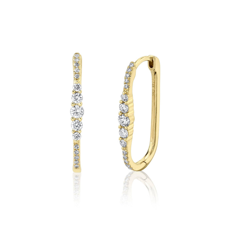 Diamond Oblong Hoop Earring - Gunderson's Jewelers