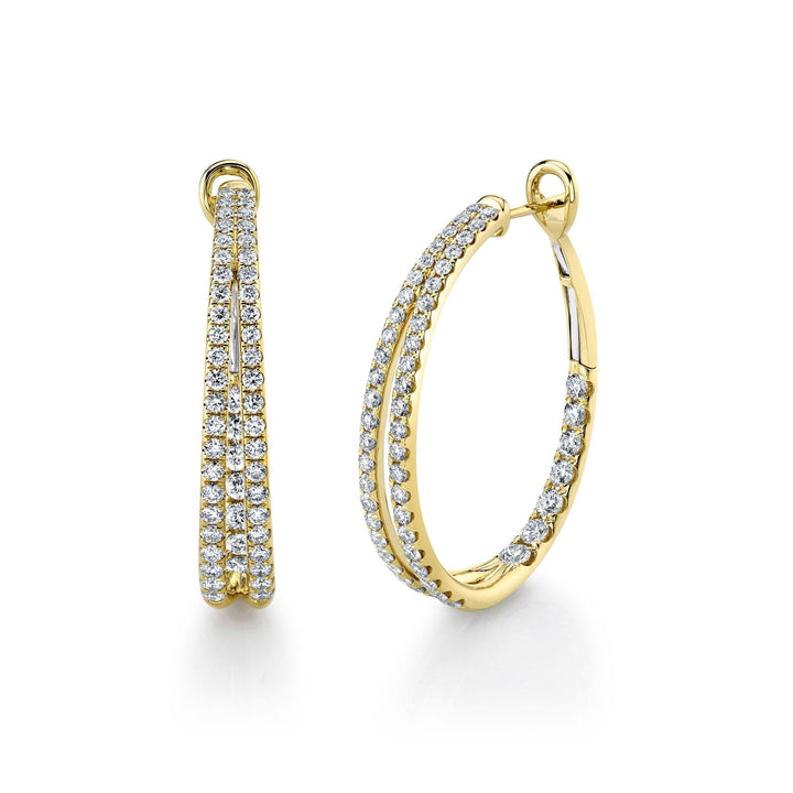 Diamond Oval Hoop Earring - Gunderson's Jewelers
