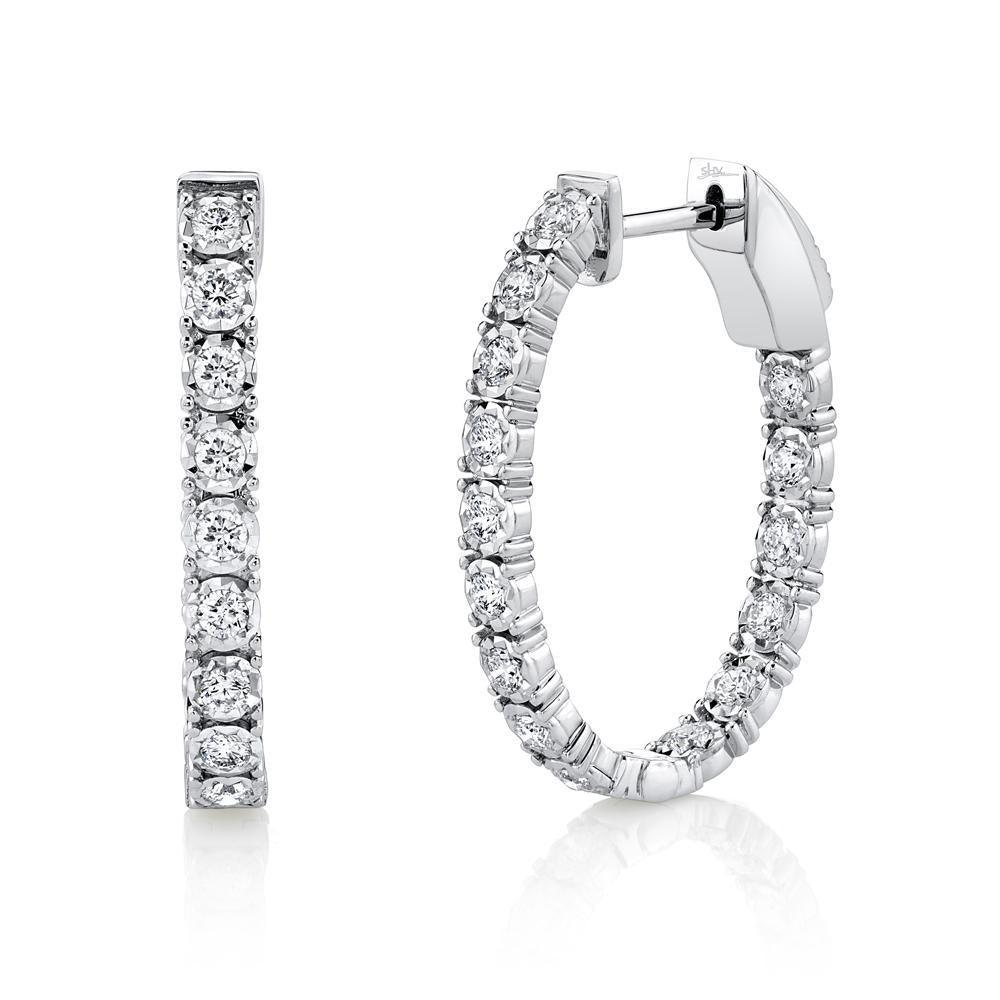 Diamond Oval Hoop Earring - Gunderson's Jewelers