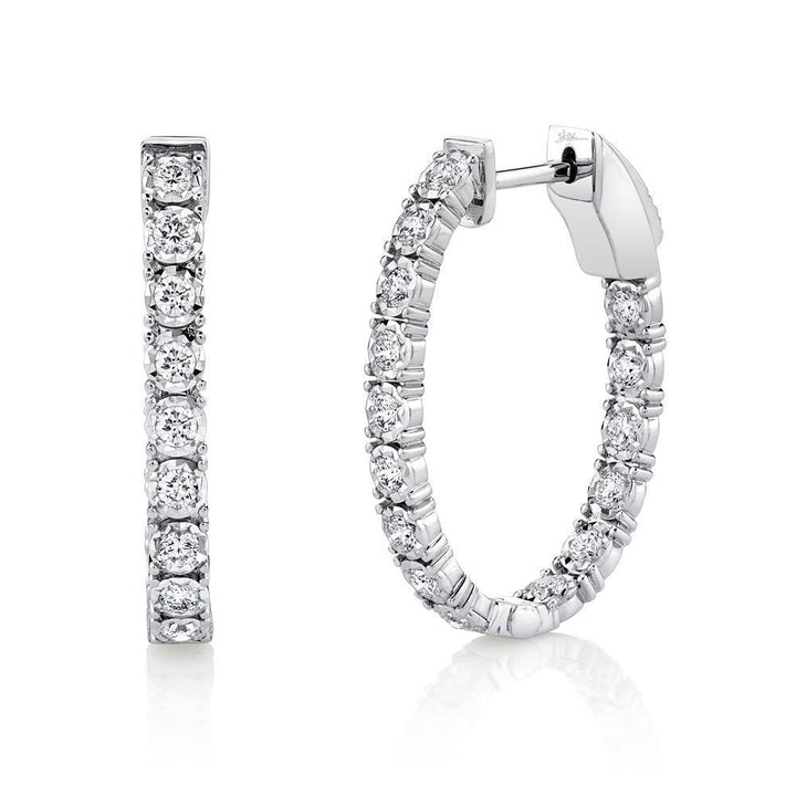 Diamond Oval Hoop Earring - Gunderson's Jewelers