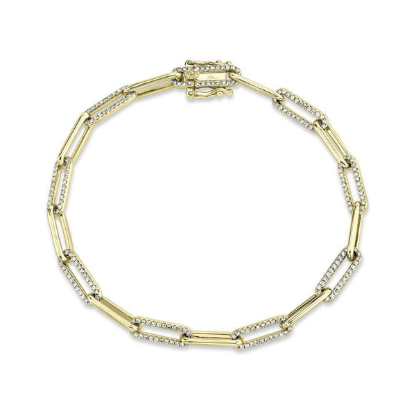 Diamond Paper Clip Link Bracelet - Gunderson's Jewelers