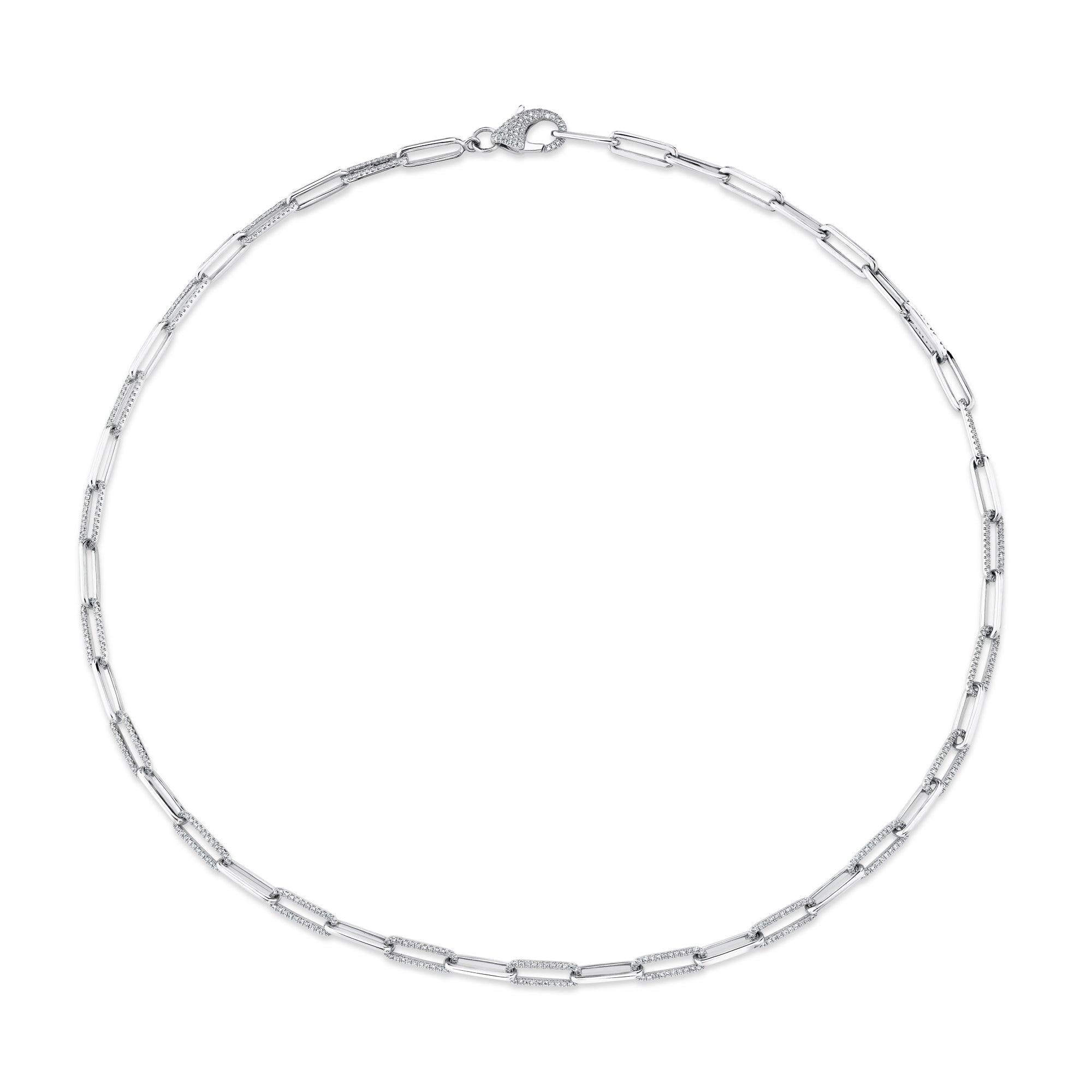 Diamond Paper Clip Link Necklace - Gunderson's Jewelers