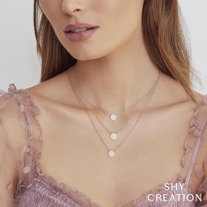 Diamond Pave Disc Circle Pendant Necklace - Gunderson's Jewelers
