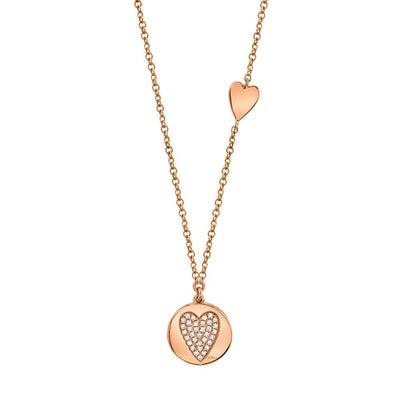 Diamond Pave Heart Disc Necklace - Gunderson's Jewelers