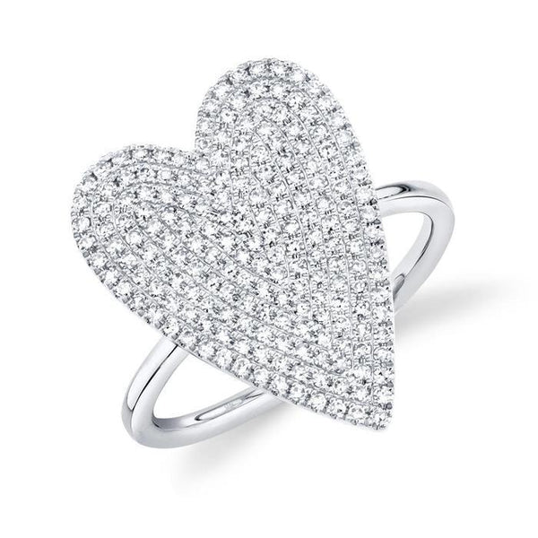 Diamond Pave Heart Ring - Gunderson's Jewelers