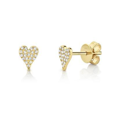 Diamond Pave Heart Stud Earrings - Gunderson's Jewelers