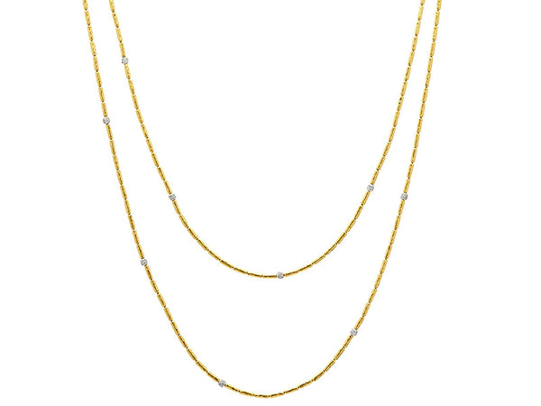Diamond Pave Long Gold Necklace - Gunderson's Jewelers