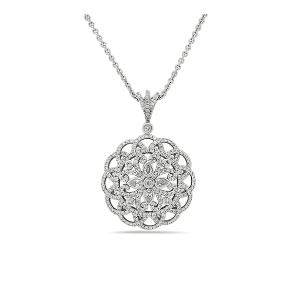 Diamond Pave Round Amulet Pendant - Gunderson's Jewelers