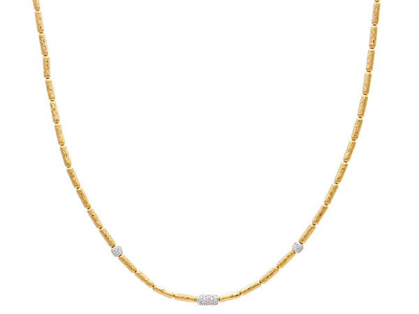 Diamond Pave Stations Gold Necklace - Gunderson's Jewelers