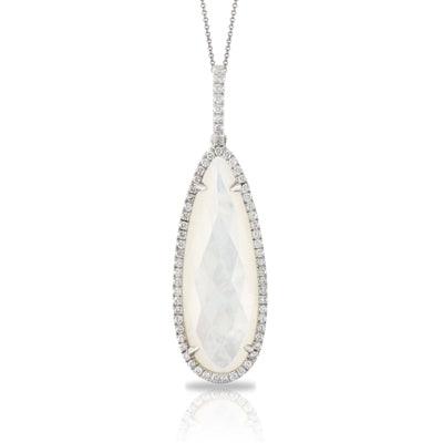 Diamond Pendant with White Mother of Pearl - Gunderson's Jewelers