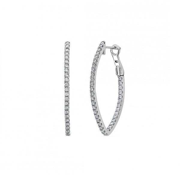Diamond V Hoop Earring - Gunderson's Jewelers