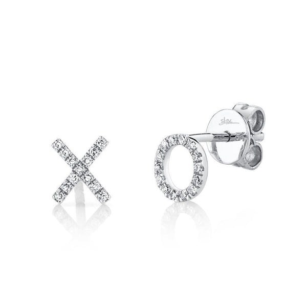 Diamond "XO" Stud Earring - Gunderson's Jewelers