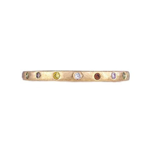 Dunes Narrow Multi-Color Diamond Brushed Band - Gunderson's Jewelers