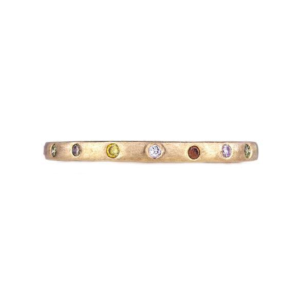 Dunes Narrow Multi-Color Diamond Brushed Band - Gunderson's Jewelers