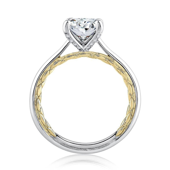 Elegant Two Tone Round Cut Diamond Engagement Ring - Gunderson's Jewelers