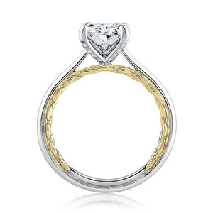 Elegant Two Tone Round Cut Diamond Engagement Ring - Gunderson's Jewelers