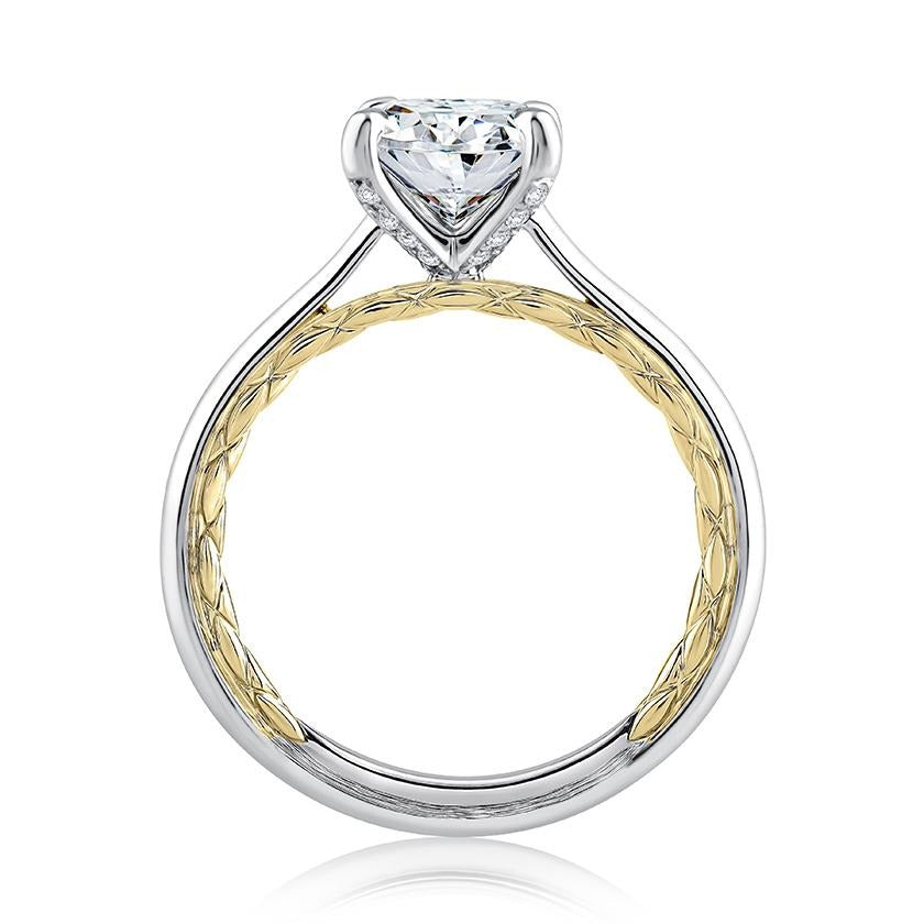 Elegant Two Tone Round Cut Diamond Engagement Ring - Gunderson's Jewelers