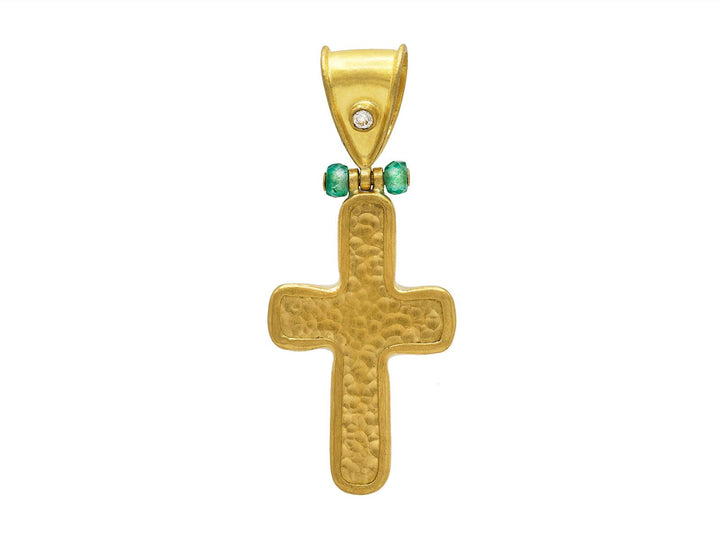 Emerald & Diamond Cross Pendant - Gunderson's Jewelers