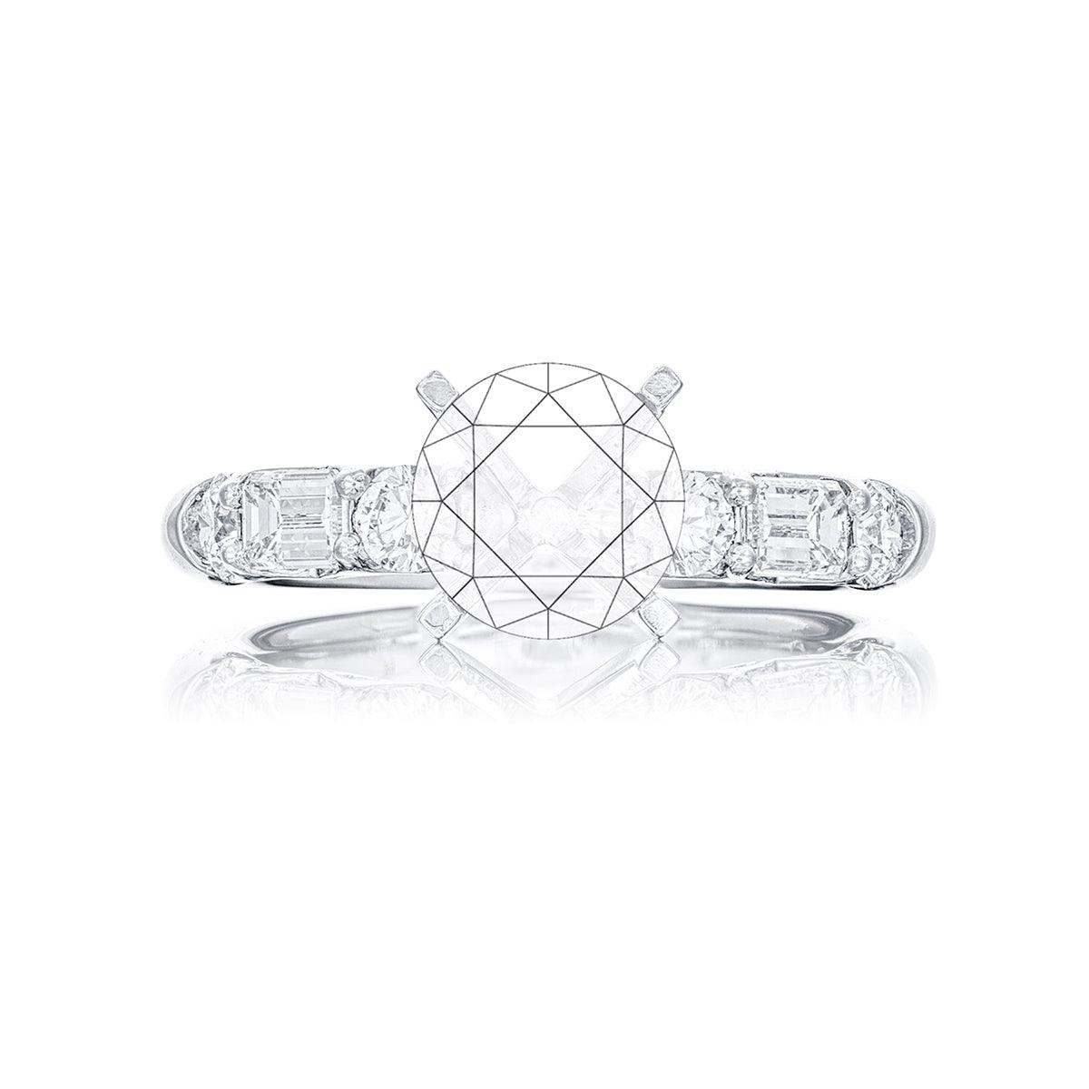 Emerald & Round Diamond Engagement Ring - Gunderson's Jewelers
